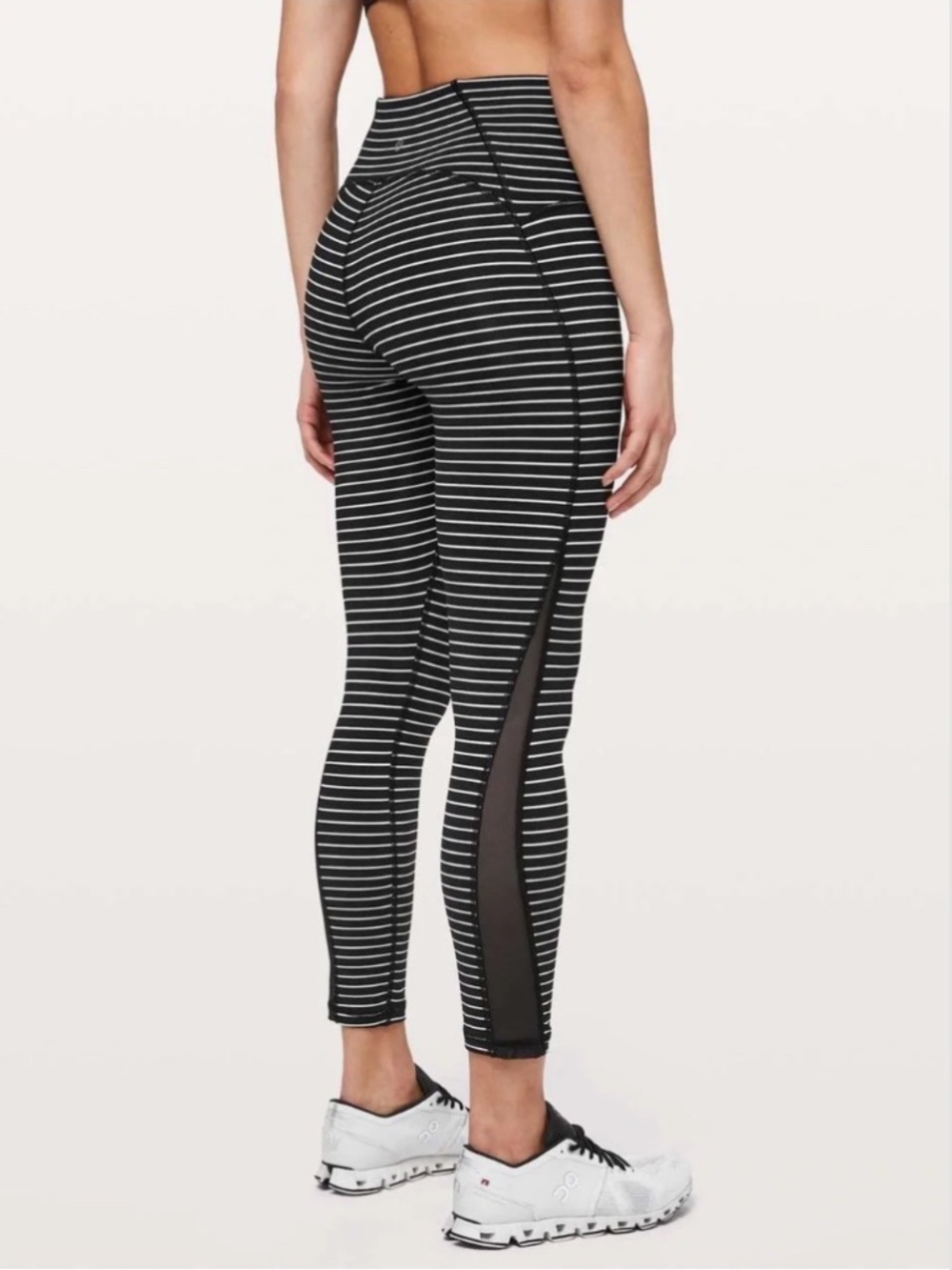 Lululemon Train Times Pant 25" Black White Striped Size 4